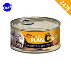 바이캣 플랜씨 그레이비소스 프리미엄 고양이 캔간식, 혼합맛(참치/닭고기), 80g, 24개