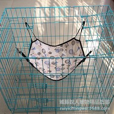 新款透氣亞麻寵物吊牀 鐵籠吊牀 貓咪吊籃 寵物用品 貓咪用品, 1個, 鑰匙鐵塔款