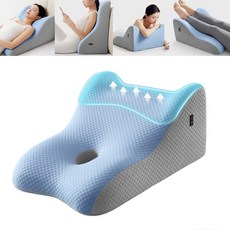 Surkat 30도 골든앵글 역류성식도염베개 다기능 등받이쿠션 다리베게 웨지필로우 침대헤드쿠션, 1개, 블루