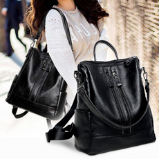 leoQ 여성 가죽 직장인 데일리 가방 예쁜 백팩