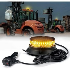 엑스프라이트 LED 회전식 비콘 라이트 마그네틱 베이스가 장착된 4.5 초밝은 지게차 스트로브 2-24V 건설 트럭 순찰차 트랙터 카트-앰버, Amber, Modern