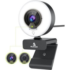 NexiGo N960E 1080P 60FPS 내장 USB 웹 카메라 듀얼 스테레오 마이크 회의용, Webcam with Light, Webcam 60FPS with Light