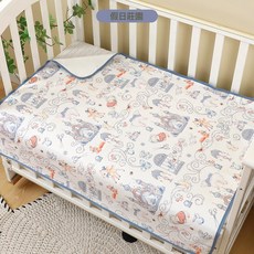 新生兒a類嬰兒4層純棉隔尿墊透氣寶寶牀墊防水可洗寶寶牀單, 1個, 假日莊園:80*100CM