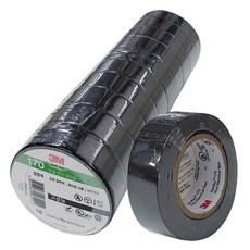3M 170 고성능 비닐 절연 전기테이프 검정 10M, 10개