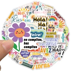 50/100PCS 스페인어 동기 부여 스티커 귀엽고 절묘한 계정 재료 전화 케이스 노트북 가방 워터 컵, 50/100PCS 스페인어 동기 부여 스티커 귀엽고 절, 01 100PCS