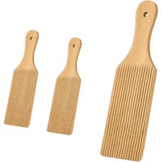 3-Pc Gnocchi 보드 & 버터 패들 세트 반죽과 홈메이드 만들기를 위한 나무 파스타 보드와 패들. 가정 및 레스토랑 주방용 크리스마스 선물로 완벽한 9.4x2.6