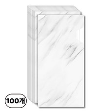 에이제이케이 붙이는 벽지 접착식 데코 타일 폼블럭 대리석 타일시트지 300x600mm, 프리미엄 화이트, 100개
