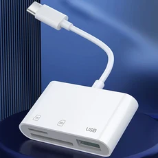3in 1 타입-C 메모리 카드 리더 어댑터 SD TF USB-C (화웨이 맥북 프로 호환) 컴팩트 플래시 지원, 01 white