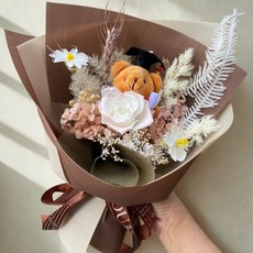 巧克力奶茶永生花束 畢業花束 畢業典禮花束