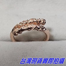 玫瑰金花紋戒指 時尚百搭指環 簡約優雅飾品