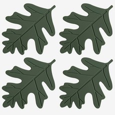 실리콘 컵받침 4p 나뭇잎 티코스터 몬스테라 오크 비스켓 카페 테이블 인테리어 소품, 컵받침_나뭇잎 오크(4p) EP-1482, 4개