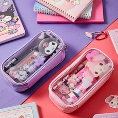 [텐바이텐] 산리오 폼폼 투명 필통 파우치(마이멜로디), 1개, 마이멜로디(핑크)