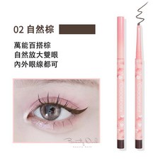 Gracebabi 斜角小扁頭眼線膠筆 不暈染防水持久, 1個, 02 自然棕