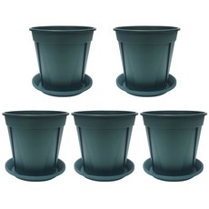 청춘화원 원형 슬릿화분 받침포함, 모스그린, 5개