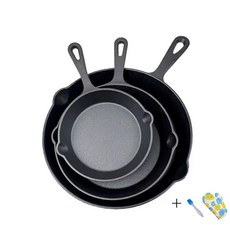 5종 세트 주철 평평한 바닥 논스틱 계란 프라이팬 스테이크 프라이 전기 인덕션 쿠커 범용, 20cm 철 손잡이 팬
