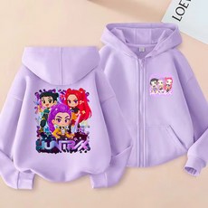 HUNTR/X 連帽拉鍊衛衣 韓版寬鬆印花上衣