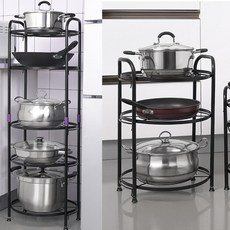 라온텐 후라이팬 정리대 냄비 거치대, 5단, 블랙, 1개