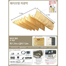 어닝 캐노피 야외 가림막 접이식 선쉐이드 그늘막 웨이브, 베이지옐로우 1.7m B