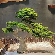 조화 인조 소나무 분재 모조 가짜 카페 인테리어 소품, 높이 1m 길이 1.2m, 1개