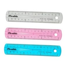 잘 구부러지는 유연한 pvc 플렉서블 안전 15cm 자 안전자 구부러지는자, 1개, 블루, 핑크, 화이트