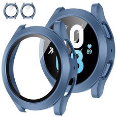 Tensea [삼성 갤럭시 워치 울트라 2025/갤럭시 7 2024용 2팩 47mm 액정보호필름 케이스 액세서리 47mm용 보호 페이스 커버 하드 범퍼 내장 강화 유리 필, Galaxy Watch 5/4-44mm, 사파이어