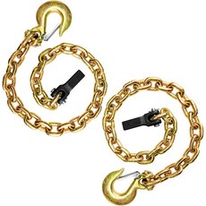 516 트레일러 안전 체인 2개입 트럭 히치용 고리 및 리테이너 포함 G80 35인치 파괴 강도 21000파운드, 35 Inch x 5/16