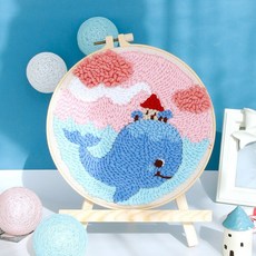 【超繪玩】戳戳繡毛綫繡針材料包 兒童學生課活動裝飾畫, 海洋城堡—送戳筆+支架 （材料包）⚑⚑, 1個