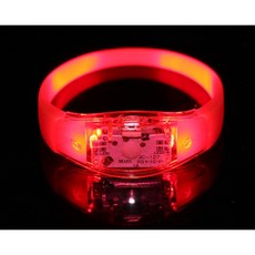 聲控LED發光手環 演唱會夜間安全配件, 1個, 兒童 紅色