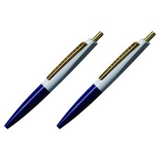 안테릭 미니 유성 볼펜 0.5mm BP10, 스노우 화이트 + 네이비 블루, 2개