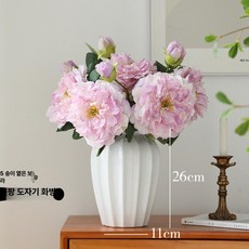 모란 가을 인테리어 꽃 가짜 홈 색상 거실 복고풍 큰, 5 줄기 연보라 + 칭방
