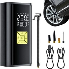 無線輪胎充氣機 預設胎壓 自動停充 行動電源 萬用充氣, 1套, 不包括安裝