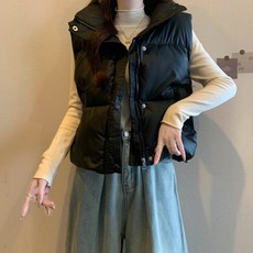 JinG 立領短版鋪棉馬甲 蓬鬆保暖