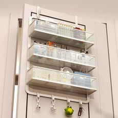 門後掛鉤置物架背式免打孔掛衣架置物衣服收納入戶門掛架掛衣鉤, 【門後款】黑色單層+掛鉤,無規格, 1個