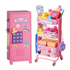 데코데코 시크릿 캐비닛 + 트롤리 핑크 세트, 1세트