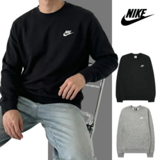 [당일발송] 나이키 NIKE 맨투맨 블랙 그레이 긴팔 티셔츠 NSW 프렌치테리 로고 스포네틱