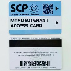 SCP scp 재단 키 만능 카드 1 2 3 4 5 등급, MTF LIEUTENANT