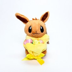 포켓몬스터 잠만보 피카츄 이브이 꽃다발 인형 키링 봉제인형, 1개, 꽃다발 이브이, 14cm