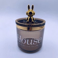 精品上新 ins風 高顏值便攜創意牙籤筒收納棉籤筒棉籤罐防塵帶蓋小紅書同款 上新, 小兔菸灰H印花, 1個