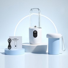 SMABAT 휴대용 무선 믹서기 텀블러믹서기 멀티믹서기 가정용 과일 블렌더 Type-c 충전 500ml, 화이트