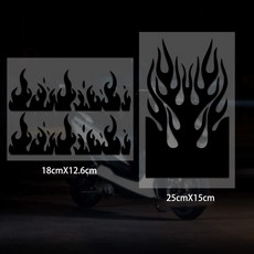 범용 불꽃 스티커 오토바이 헬멧 몰딩 스쿠터 펜더 몰딩 미러 아플리케, 03, 1세트