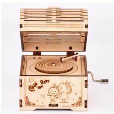 DIY 원목 조립 교구 유치원 학습 교구 오르골, 측음기(00903), 1개