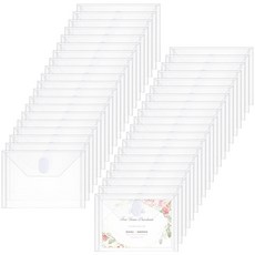 PP 매직 접착 파일 포켓 투명 115x165mm 100pcs 문서 보관 정리