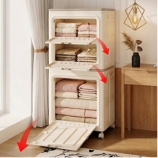 똑순이 이동식 수납장 대용량 140L 옷정리 이불 정리함, 일반-2도어, 1개