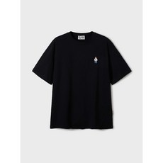 WHO.A.U 短袖 短踢 25新款 刺繡小熊 短袖上衣 T恤 正韓 情侶款, 黑色-S（現貨）