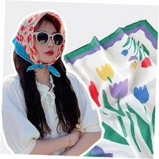 플로랄 손수건 6종 여성 헤어 스카프 커치프 두건 무릎덮개 얇은 여름
