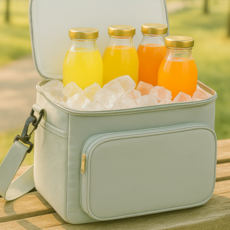 미르노 접이식 포켓쿨러 보온보냉 가방, 10L, 라이트 그레이