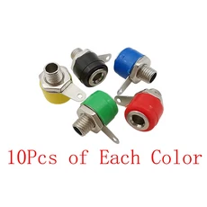 50Pcs 4mm 바나나 소켓 바인딩 포스트 커넥터 터미널 키트 암 플러그 잭 DIY 패널 마운트 어댑터, 03 Mix