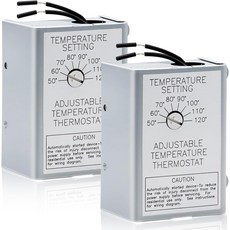 2팩 20V 조절 가능한 다락방 팬 온도 스위치 0Amp 58033 단일 속도 정밀 조절기 교체 전동 환풍기 및 배기구 환풍 시스템 업그레이드