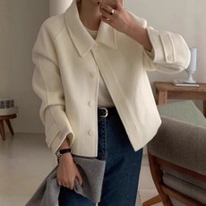 여성 겨울 숏코트 모직 심플 아우터