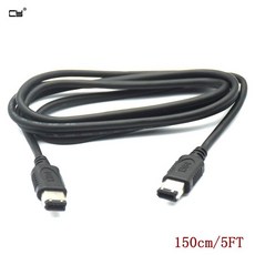 1394 6 핀 6 핀 IEEE 1394 IEEE 1394 파이어 와이어 400 6 6 iLink 케이블 IEEE 1394 1.5M 검정 150cm 5ft, Black, 0.6m